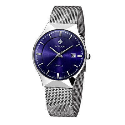 

Watch mens net with quartz watch calendar waterproof simple mens watch