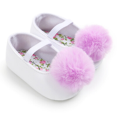

Baby Girl Hair Ball Single Shoes Fashion Toddler First Walkers Kid Shoes