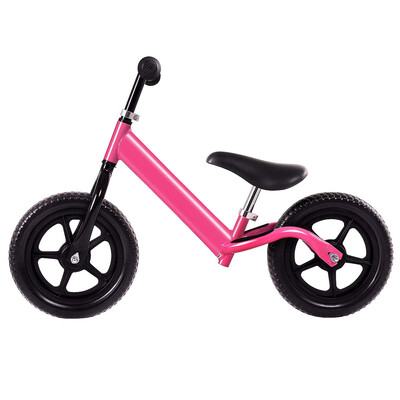 

12" Balance Kids No-Pedal Learning Bicycle BlackPink-Pink