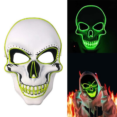 

LED Glowing Mask Fluorescent Mask Halloween Party Scary Mask Funny Mask Role-Playing Costume Props Prom Mask
