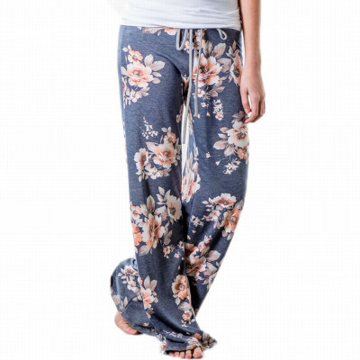 

Multicolor high waist floral print retro loose leggings