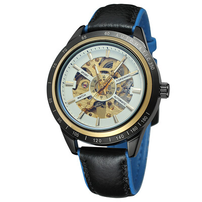

FORSINING hollow waterproof leather mens automatic mechanical watch mens watch