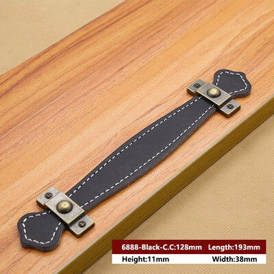 

JD Leather Handle Bag Handle Drawer Door Knob Brown Black Furniture Handle Hardware Decoration Zinc Alloy