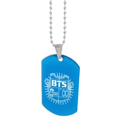 

KPOP BTS Bangtan Boys Same Paragraph Necklace Logo Stainless Steel Shield Pendant Necklace Boys Girls Necklace Gifts for Fans