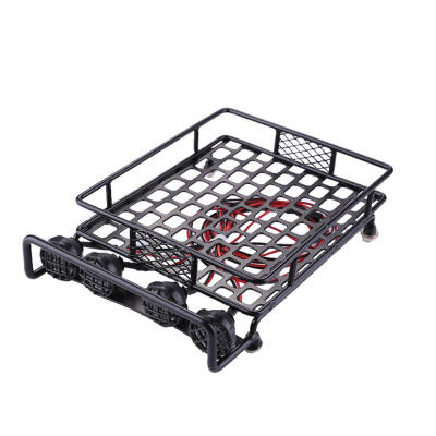 

Metal Roof Luggage Rack with 4LED Light Bar for 110 RC Crawler Car Axial