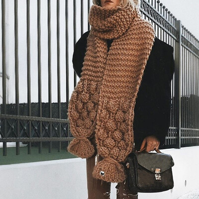 

Gobestart Fashion Women Warm Knit Long Cowl Snood Multi-purpose Scarf