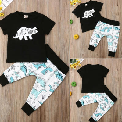 

Toddler Kids Baby Boys Dinosaur Tops T-shirt Long Pants 2PCS Outfits Clothes