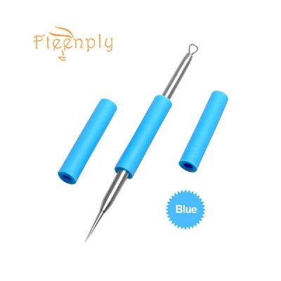 

FTEENPLY Pimples Needle Stainless Steel Whitehead Blackhead Acne Remover Face Cleaner Needles Tool with Silica Gel