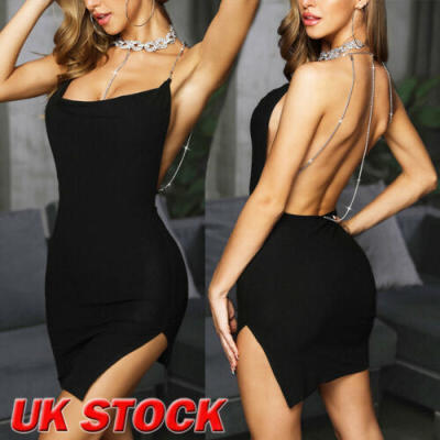 

Women Bandage Bodycon Sleeveless Evening Party Cocktail Club Short Mini Dress UK