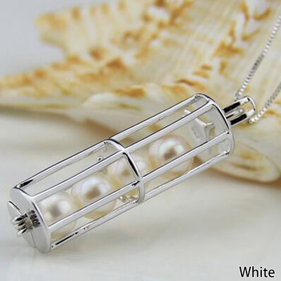 

Natural Freshwater Pearl Beads Cage Locket Pendant Necklace Girls Charm Necklace Jewelry Surprise