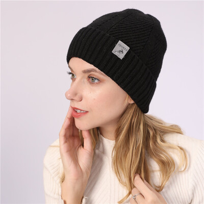 

Tailored Unisex Keep Warm Winter Casual Solid Knitted Hat Wool Hemming Hat Ski Hat