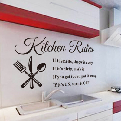 

〖Follure〗Removable Wall Stickers Kitchen Rules Decal Home Decor Words Stickers