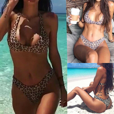 

Saidsome Women Sexy Fashion Leopard Print Push-Up Padded Bra Beach Bikini Set Swimsuit