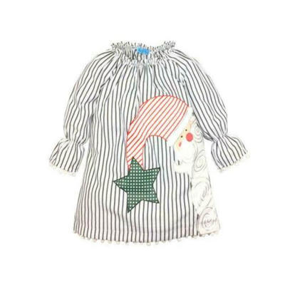 

Princess Baby Girl Kids Striped Tutu Dress Party Santa Claus Dress Christmas