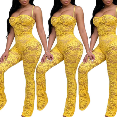 

Women Ladies Clubwear Lace Playsuit Bodycon Party Jumpsuit Romper Trousers