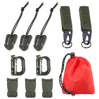 

11 Attachment Kit for Tactical Molle Bag Backpack Vest Belt D-Rings Web Dominators Buckles Straps