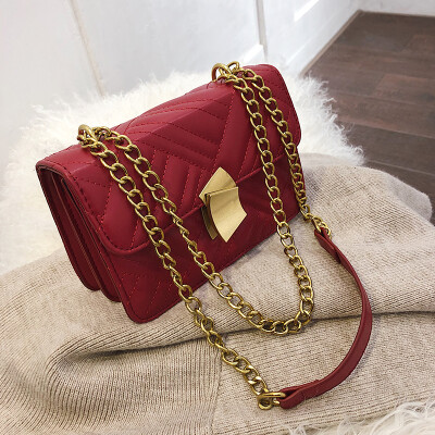 

Net red rhombic chain texture bag female 2019 new Korean version of the wild single shoulder slung fashion simple small square bag