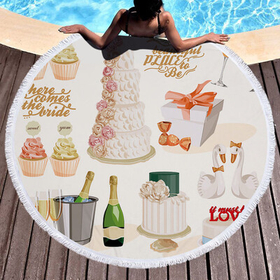 

Gobestart 1 PC Round Beach Pool Home Shower Towel Blanket Table Cloth Yoga Mat