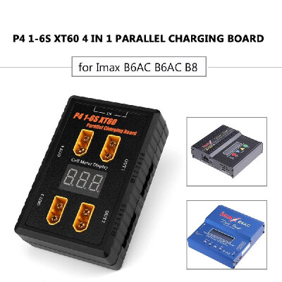 

P4 1-6S XT60 4 IN 1 Parallel Charging Board XT60 Plug Battery Charge Adapter Plate for Imax B6AC B6AC B8