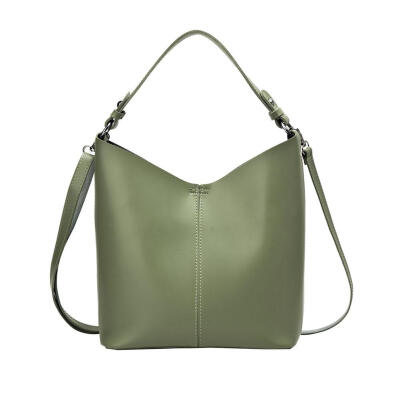 

Solid Color Shoulder Bag Women Large Capacity Leather Splicing Handbags