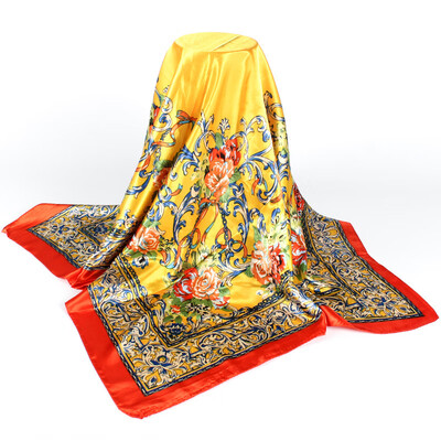 

Korean version of the silk scarf large square scarf satin scarf chain large square factory outlet