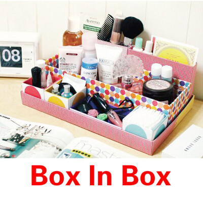 

Desk Cosmetic Storage Box Container Bag Case Stuff Organizer Box In Box DIY