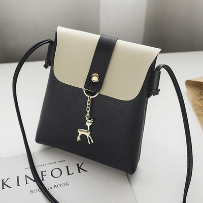 

Women Mini Leather Shoulder Bag Small Handbag Deer Pendant Pu Cross Body Bag Girl Leather Tote Messenger Satchel Purse