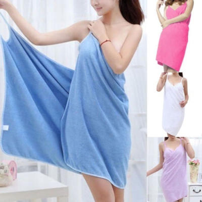 

Women Bath Towel Wearable Towels Super Absorbent Solid Color Bath Sleep Wear