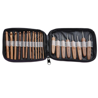 

20Pcs Bamboo Crochet Hooks Knitting Weave Needles Set with Case