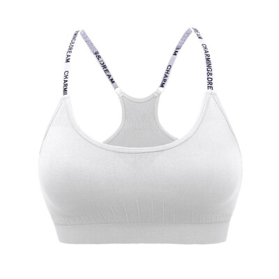 

Adjusted Y-Line Letter Straps Fitness Bras Shake Proof Underwear Tops Women Wireless Workout Bras