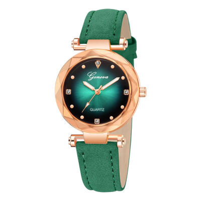 

Hot Selling Women Watch Geneva Brand Irregular Dial Ladies Quartz Wristwatch Exquisite Leather Strap Clock Zegarki Damskie50