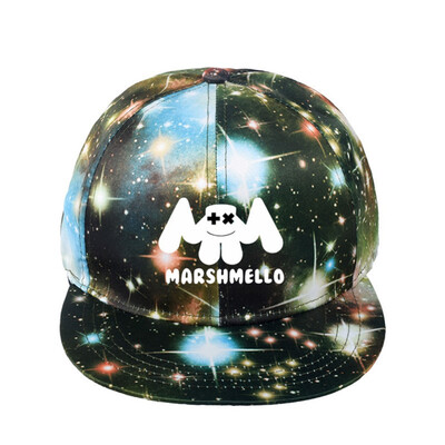 

DJ Marshmello Mask Kids Boys Galaxy Starry Sky Baseball Cap Hip Hop Hat Holiday