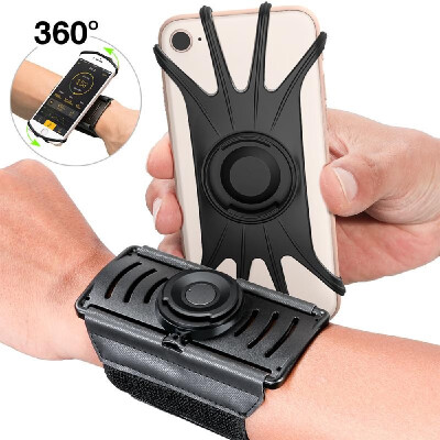 

360 Degree Rotatable Sports Wristband Cellphone Holder for 40-65in Cellphones for Walking Jogging Running Hiking Cycling