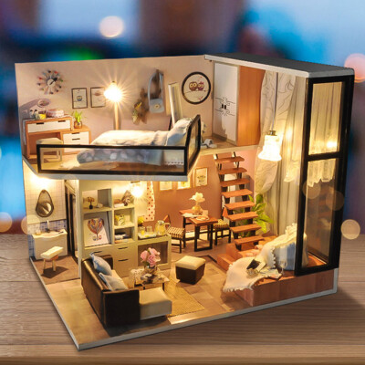 

YIWULA3D Wooden DIY Miniature House Furniture LED House Puzzle Decorate Creative Gifts