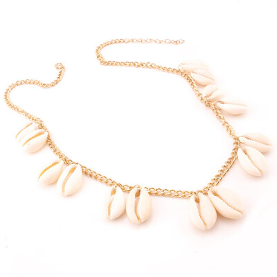 

Behemian Shell Choker Necklace Women Beach Boho Sea Shell Pendant Chain Necklace Jewelry