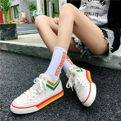 

Summer new net red shoes wild mesh breathable colorful sports shoes high to help womens shoes 983
