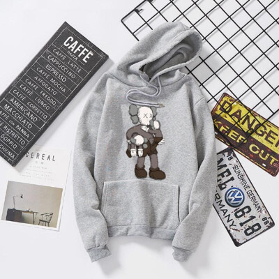 

Hooded Couple Sweatshirt Brown Doll Embroidered Print O-Neck Full Sleeve Regular Length Standard Thickness