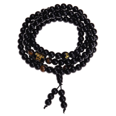 

6 mm National Style Natural Obsidian Yellow Tiger Eye Stone Zodiac 4 Ring Bracelet Unisex Pair Bracelet Jewellery