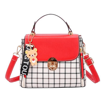 

Women PU Leather Messenger Bag Plaid Handbag Shoulder Crossbody Sling Bags
