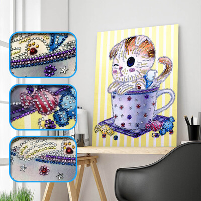 

Gobestart Special Shaped Diamond Painting DIY 5D Partial Drill Cross Stitch Kits Crystal R