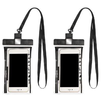 

2 PCS Waterproof Phone Pouch 63 Inch Phone Case Built-in Emergency Whistle