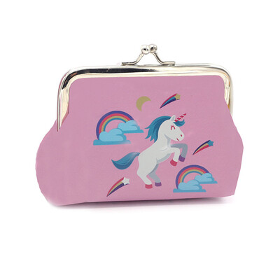 

Women Unicorn Cartoon Simple Hasp Magical Wallet Mini Snacks Coin Purse Change Purse Money Bag