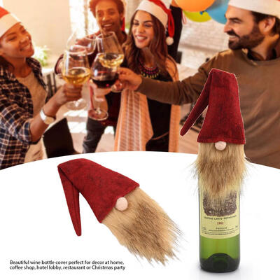 

Christmas Non-Woven Wine Bottle Cover Christmas Party Dinner Table Decoration Ornaments Gifts Christmas Table Decor Wine Cover