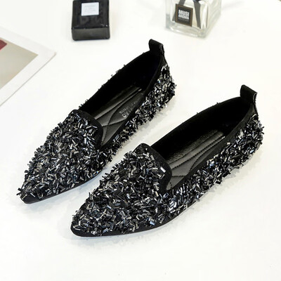 

Tip-to-head single-shoe female spring&autumn shallow mouth student Korean version of lady shoes hundred bright one-sided bow f