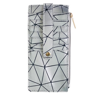 

Geometric Print Card Holder Women PU Leather Coin Purse Long Clutch Wallet