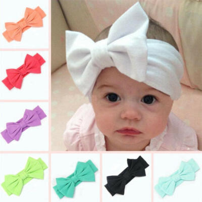 

Toddler Girls Kids Baby Big Bow Hairband Headband Stretch Turban Knot Head Wrap