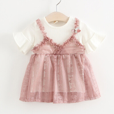 

Toddler Kids Baby Girl Lace Flower Princess Tulle Dress Clothes Outfits