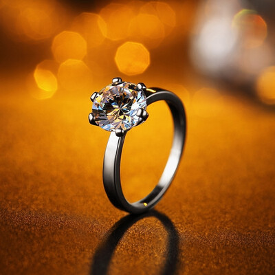 

One carat diamond ring simulation diamond ring girl confession marriage proposal couple ring wedding ring