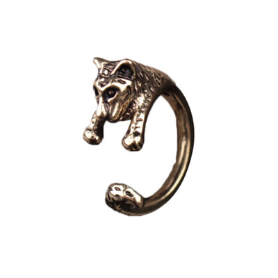 

2019 Popular Opening Alloy Ring Animal 3D Leopard Rings Retro Accessories