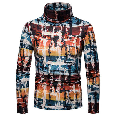 

Mens Long Sleeve Thermal Cotton High Collar Skivvy Turtle Neck Sweater Winter